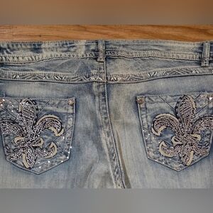 Womens Y2K Rebel & Soul Blingy Grunge Flare Jeans Size 16 Boot